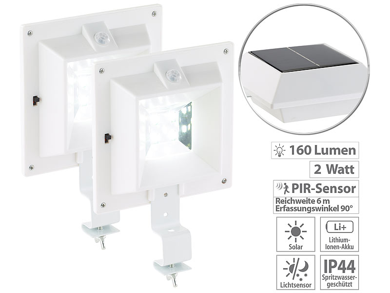 ; LED-Solar-Außenlampen mit PIR-Sensoren (neutralweiß) LED-Solar-Außenlampen mit PIR-Sensoren (neutralweiß) LED-Solar-Außenlampen mit PIR-Sensoren (neutralweiß) LED-Solar-Außenlampen mit PIR-Sensoren (neutralweiß) 