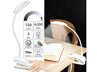 Lunartec Schwanenhals-Klemm-Lampe mit 3-Watt-COB-LED und Akku, USB-Ladefunktion; Schreibtischlampen Schreibtischlampen Schreibtischlampen Schreibtischlampen 