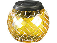 Lunartec Solar-Mosaik-Licht Gelb/Orange 3er-Set (weiß & farbwechselnd); Solar-Lampions, warmweiß 