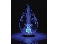 Lunartec Mundgeblasene LED-Glas-Ornamente in Tropfenform, 2er-Set; Kabellose, dimmbare LED-Weihnachtsbaumkerzen mit Fernbedienung und Timer 