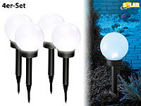 Lunartec 4er-Set LED-Solar-Kugellampe, Ø 20 cm, klein, tageslichtweiß; LED-Solar-Wegeleuchten LED-Solar-Wegeleuchten 