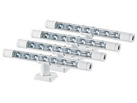 Lunartec Flexible warmweiße 4in1-LED-Unterbauleuchte, weiß, 4er-Set; LED-Batterieleuchten mit Bewegungsmelder LED-Batterieleuchten mit Bewegungsmelder LED-Batterieleuchten mit Bewegungsmelder 