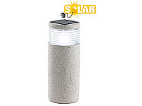 Lunartec Maxi-Solar-LED-Gartenleuchte "Grey Stone", mit Lichtsensor, 30 cm hoch; LED-Solar-Glasbausteine LED-Solar-Glasbausteine LED-Solar-Glasbausteine 