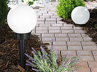 Lunartec Solar-LED-Kugellampe, 30 cm (refurbished); LED-Solar-Wegeleuchten 