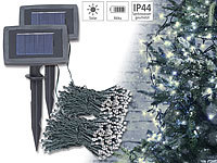 Lunartec 2er-Set Solar-LED-Lichterkette, 200 LEDs, Dämmerungssensor, warmweiß; LED-Lichterketten für innen und außen LED-Lichterketten für innen und außen 