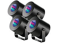 Lunartec 4er-Set mobile Mini-LED-Discolichter mit Batteriebetrieb; LED-Disco-Tropfen E27 mit Farbwechsel (RGBW) LED-Disco-Tropfen E27 mit Farbwechsel (RGBW) LED-Disco-Tropfen E27 mit Farbwechsel (RGBW) LED-Disco-Tropfen E27 mit Farbwechsel (RGBW) 