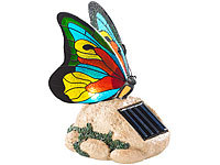 Lunartec Solar-LED-Schmetterling mit Echtglas-Mosaik-Flügeln; Schmetterling-Lampen Schmetterling-Lampen 