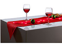 Lunartec Festlicher Tischläufer mit 20 LEDs, rot; Glitzernde Tischdecken Glitzernde Tischdecken 