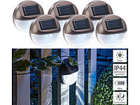 Lunartec 2er-Set  3x Solar-LED-Zaunleuchten für Hauswand & Treppe, IP44; LED-Solar-Wegeleuchten LED-Solar-Wegeleuchten LED-Solar-Wegeleuchten LED-Solar-Wegeleuchten 