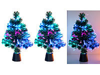 Lunartec 2 Deko-Tannenbäume, dreifarbige LED-Beleuchtung, Batteriebetrieb, 45cm