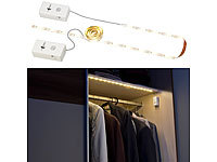 Lunartec 2er-Set Indoor-LED-Streifen, 30 LEDs, PIR, Batterie, 600lm, 100 cm; LED-Lichtbänder LED-Lichtbänder LED-Lichtbänder LED-Lichtbänder 