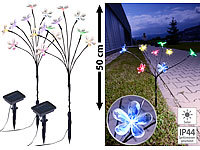 Lunartec 2er-Set Solar-LED-Lichtersträucher mit 8 Blüten und Erdspieß, 50 cm; LED-Solar-Wegeleuchten LED-Solar-Wegeleuchten LED-Solar-Wegeleuchten LED-Solar-Wegeleuchten 