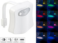 Lunartec LED-Toilettenlicht mit Licht und Bewegungssensor, 2 Modi, 16 Farben; LED-Batterieleuchten mit Bewegungsmelder LED-Batterieleuchten mit Bewegungsmelder LED-Batterieleuchten mit Bewegungsmelder LED-Batterieleuchten mit Bewegungsmelder 