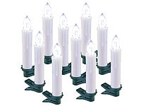 Lunartec 10er-Erweiterungs-Set FUNK-Weihnachtsbaum-LED-Kerzen, weiß