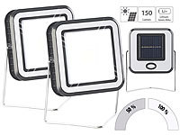 Lunartec Solar-COB-LED-Arbeitsleuchte im Baustrahler-Design,  2er-Set; LED-Solar-Wegeleuchten LED-Solar-Wegeleuchten LED-Solar-Wegeleuchten LED-Solar-Wegeleuchten 