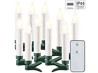 Lunartec LED-Outdoor-Weihnachtsbaum-Kerzen mit IR-Fernbedienung, 10er-Set, IP44