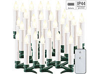 Lunartec 30er-Set LED-Outdoor-Weihnachtsbaum-Kerzen mit IR-Fernbedienung, IP44
