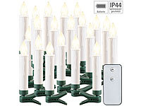 Lunartec 20er-Set LED-Outdoor-Weihnachtsbaum-Kerzen mit IR-Fernbedienung, IP44