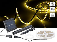 Lunartec Solar-LED-Streifen mit 180 warmweißen LEDs, 3 m, wetterfest IP65