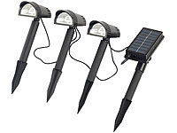 Lunartec Solar-LED-Wegespot, 4-tlg. mit 3 LED-Strahlern & Solarmodul; LED-Solar-Wegeleuchten LED-Solar-Wegeleuchten LED-Solar-Wegeleuchten 