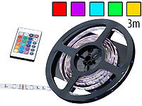 Lunartec Multicolor-LED-Strip mit 90 SMD-LEDs, Fernbedienung, 3m