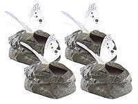 Lunartec Solar-LED-Schmetterling auf grauem Kunststein, 4er-Set; Schmetterling-Lampen Schmetterling-Lampen 