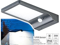 Lunartec Solar-LED-Wandleuchte mit PIR-Sensor & Nachtlicht, IP44, 350 Lumen
