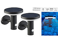 Lunartec 2 Premium-LED-Solar-Wandleuchten, PIR-Sensor, Nachtlicht, 600 Lumen
