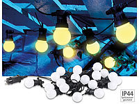 Lunartec Party-LED-Lichterkette m. 20 LED-Birnen, 6 Watt, IP44, warmweiß, 9,5 m; LED-Solar-Lichterketten (warmweiß), LED-Lichterketten für innen und außen LED-Solar-Lichterketten (warmweiß), LED-Lichterketten für innen und außen LED-Solar-Lichterketten (warmweiß), LED-Lichterketten für innen und außen 