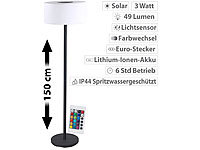 Lunartec Solar-LED-Stehleuchte, Lichtsensor, 16 Farben, 50 lm, 2,4 W, IP44