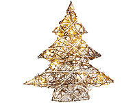 Lunartec Handgefertigter Deko-Weihnachtsbaum mit 20 warmweißen LEDs, 40 cm
