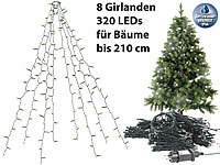 Lunartec Weihnachtsbaum-Überwurf-Lichterkette mit 8 Girlanden & 320 LEDs, IP44; Kabellose, dimmbare LED-Weihnachtsbaumkerzen mit Fernbedienung und Timer Kabellose, dimmbare LED-Weihnachtsbaumkerzen mit Fernbedienung und Timer Kabellose, dimmbare LED-Weihnachtsbaumkerzen mit Fernbedienung und Timer Kabellose, dimmbare LED-Weihnachtsbaumkerzen mit Fernbedienung und Timer 