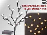 Lunartec LED-Lichterzweig mit 16 leuchtenden Sternen, 44 cm, batteriebetrieben