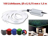 Lunartec Farbwechselnder Glasfaser-RGB-LED Versandrückläufer; LED-Lichterketten für innen und außen LED-Lichterketten für innen und außen 