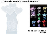 Lunartec 3D-Leuchtmotiv "Love mit Herzen" für Deko-LED-Lichtsockel LS-7.3D; Party-LED-Lichterketten in Glühbirnenform Party-LED-Lichterketten in Glühbirnenform 