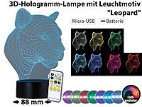 Lunartec 3D-Hologramm-Lampe mit Leuchtmotiv "Leopard", 7-farbig; Party-LED-Lichterketten in Glühbirnenform Party-LED-Lichterketten in Glühbirnenform 