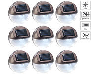 Lunartec 9er-Set Solar-LED-Zaunleuchte für Hauswand & Treppe, Lichtsensor, IP44; LED-Solar-Wegeleuchten LED-Solar-Wegeleuchten LED-Solar-Wegeleuchten LED-Solar-Wegeleuchten 