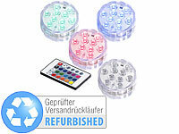 Lunartec 4er-Set RGB-LED-Unterwasserleuchten, Versandrückläufer; LED-Lichtbänder LED-Lichtbänder 