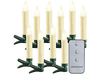 Lunartec LED-Outdoor-Weihnachtsbaum-Kerzen mit Timer, warmweiß, 10er-Set, IP44