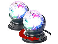 Lunartec 2er-Set rotierende 360°-Disco-Leuchten mit RGB-LED-Farbeffekten, 3 W; Party-LED-Lichterketten in Glühbirnenform Party-LED-Lichterketten in Glühbirnenform Party-LED-Lichterketten in Glühbirnenform Party-LED-Lichterketten in Glühbirnenform 