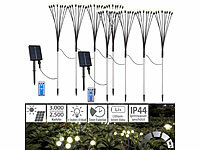 Lunartec 2x 4er-Set Solar-Glühwürmchen-Gartenlichter, 64 LEDs, 8 Modi, 65 cm; LED-Solar-Wegeleuchten LED-Solar-Wegeleuchten LED-Solar-Wegeleuchten 