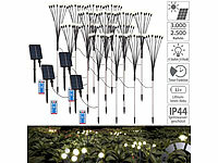 Lunartec 4x 4er-Set Solar-Glühwürmchen-Gartenlichter, 128 LEDs, 8 Modi, 65 cm