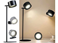 Lunartec 3in1-Akku-LED-Leuchte, 30 Std. Leuchtdauer, 243 lm, Aluminium, schwarz; Schreibtischlampen Schreibtischlampen Schreibtischlampen Schreibtischlampen 