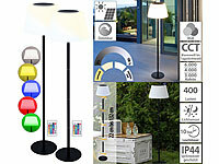 Lunartec 2er-Set Solar-LED-Tisch & Stehleuchte, Fernbedienung, RGB&CCT, 400 lm