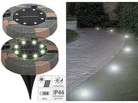 Lunartec 2er-Set Solar-Akku-Bodenleuchten mit 8 LEDs, warmweiß, IP44; LED-Solar-Wegeleuchten LED-Solar-Wegeleuchten LED-Solar-Wegeleuchten LED-Solar-Wegeleuchten 