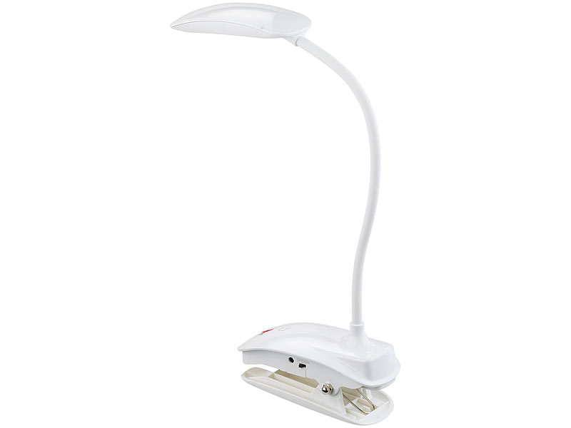 2 x LED Schwanenhalslampe 2-Arm weiß mit Netzteil und USB Leselampe Klemmlampe 