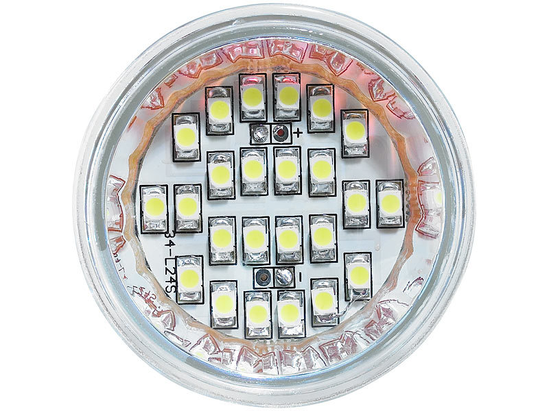 ; LED-Spot GU5.3 (tageslichtweiß), LED-Spots E14 (warmweiß) 