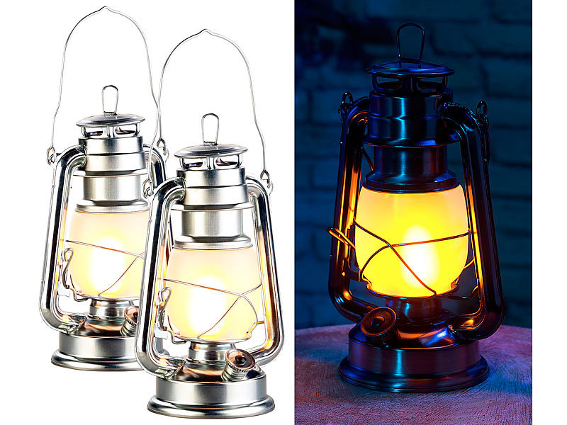 Sturm Laterne LED Flammen Licht Camping Öllampen Design Öllampe Gartenlampe 