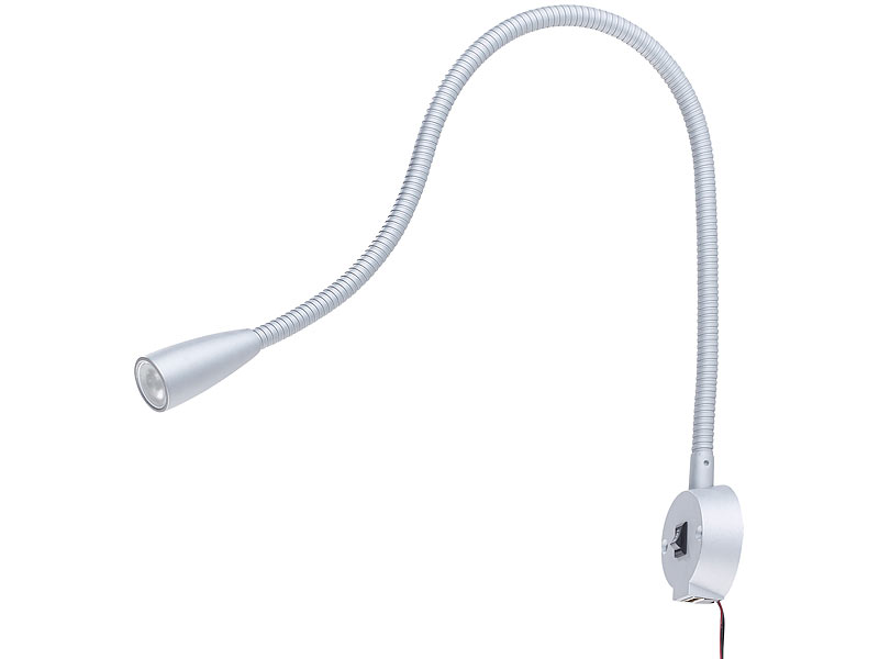 Leselampe Klemmlampe 2 x LED Schwanenhalslampe 2-Arm weiß mit Netzteil und USB 