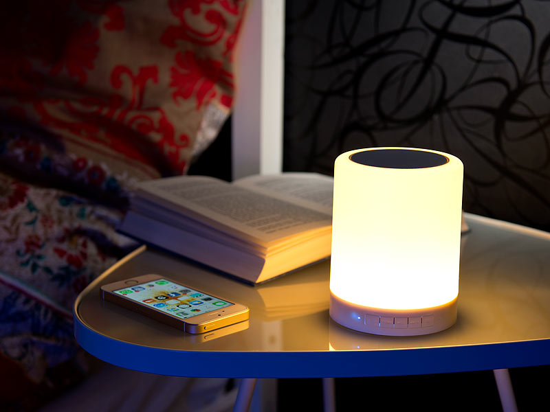 Schreibtischlam Nachttischlampe mit Bluetooth-Lautsprecher Wireless-Ladegerät 
